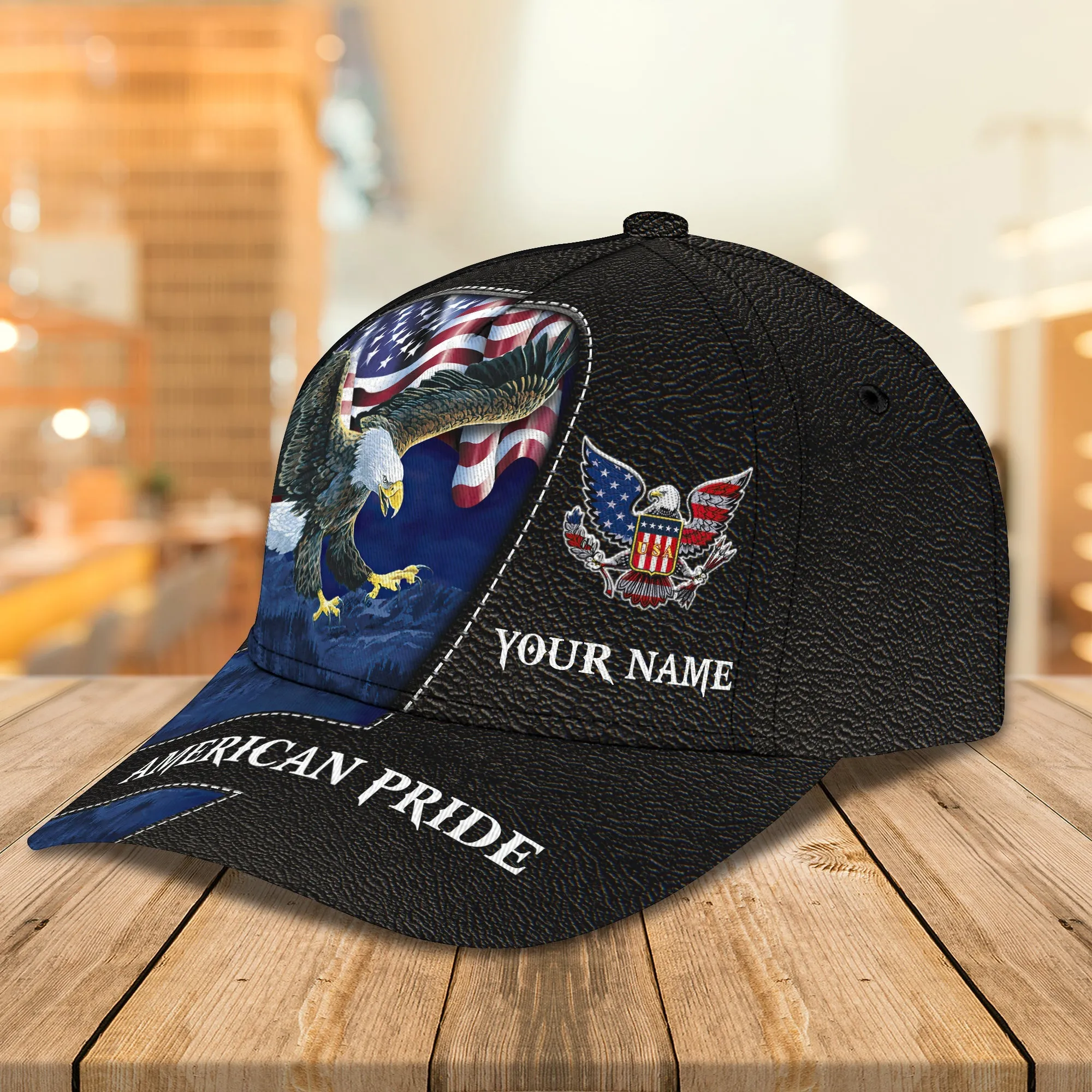 3D Classic Cap American Pride Personalized Name Cap 01 Namashops