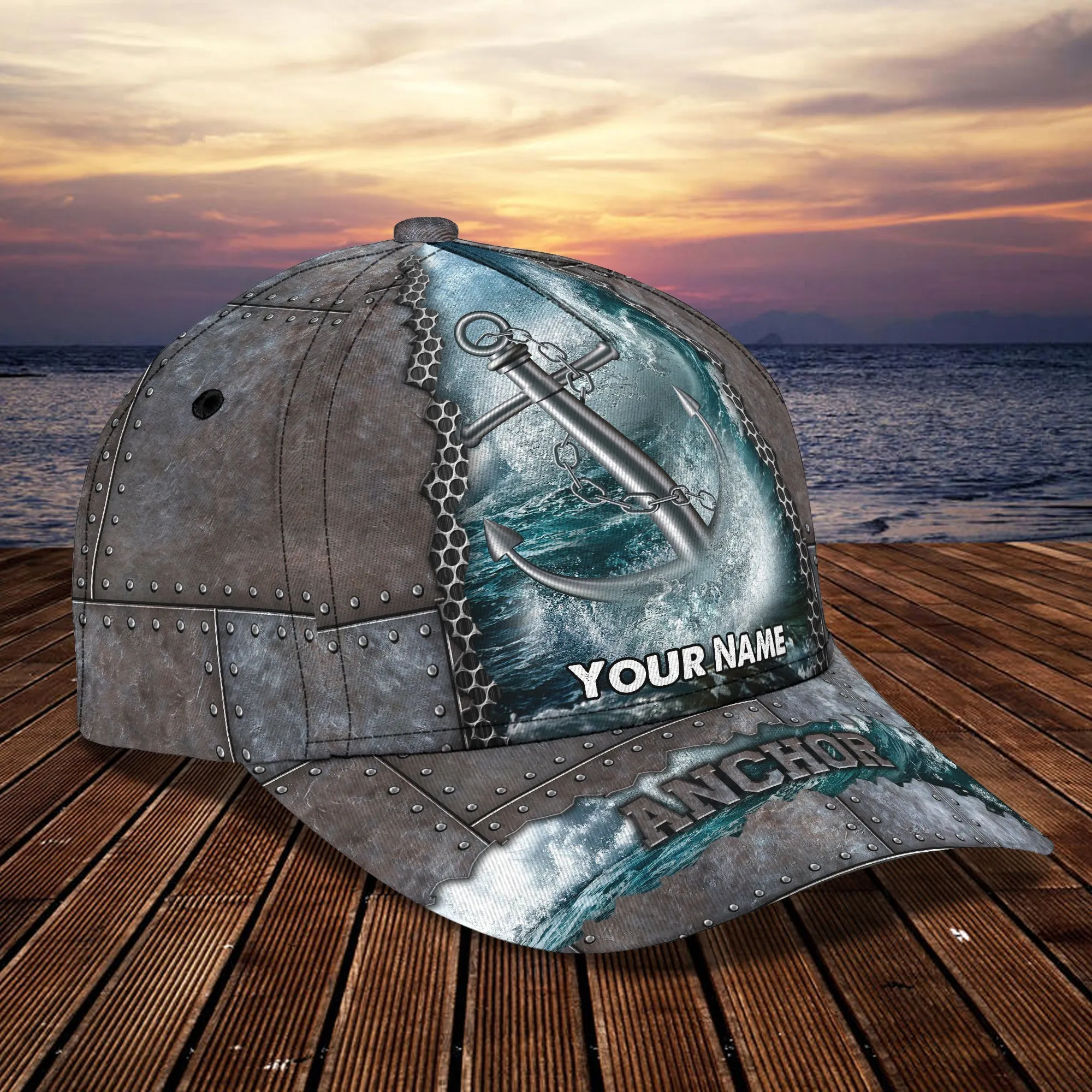 3D Classic Cap Anchor Personalized Name Cap 01 Namashops