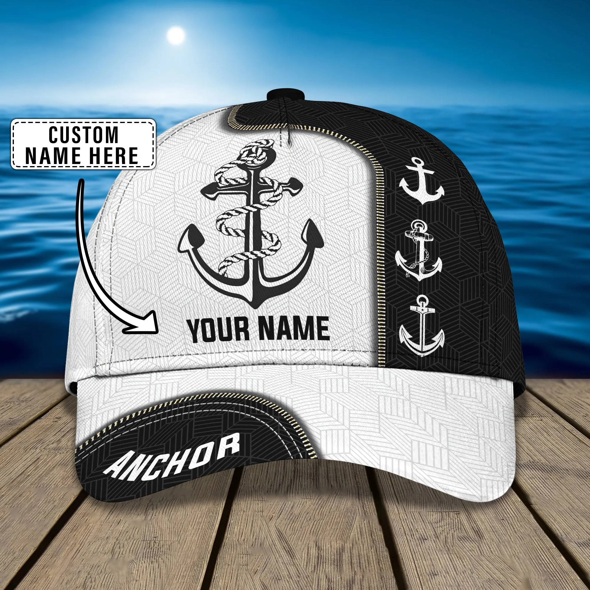 3D Classic Cap Anchor Personalized Name Cap 99 Namashops