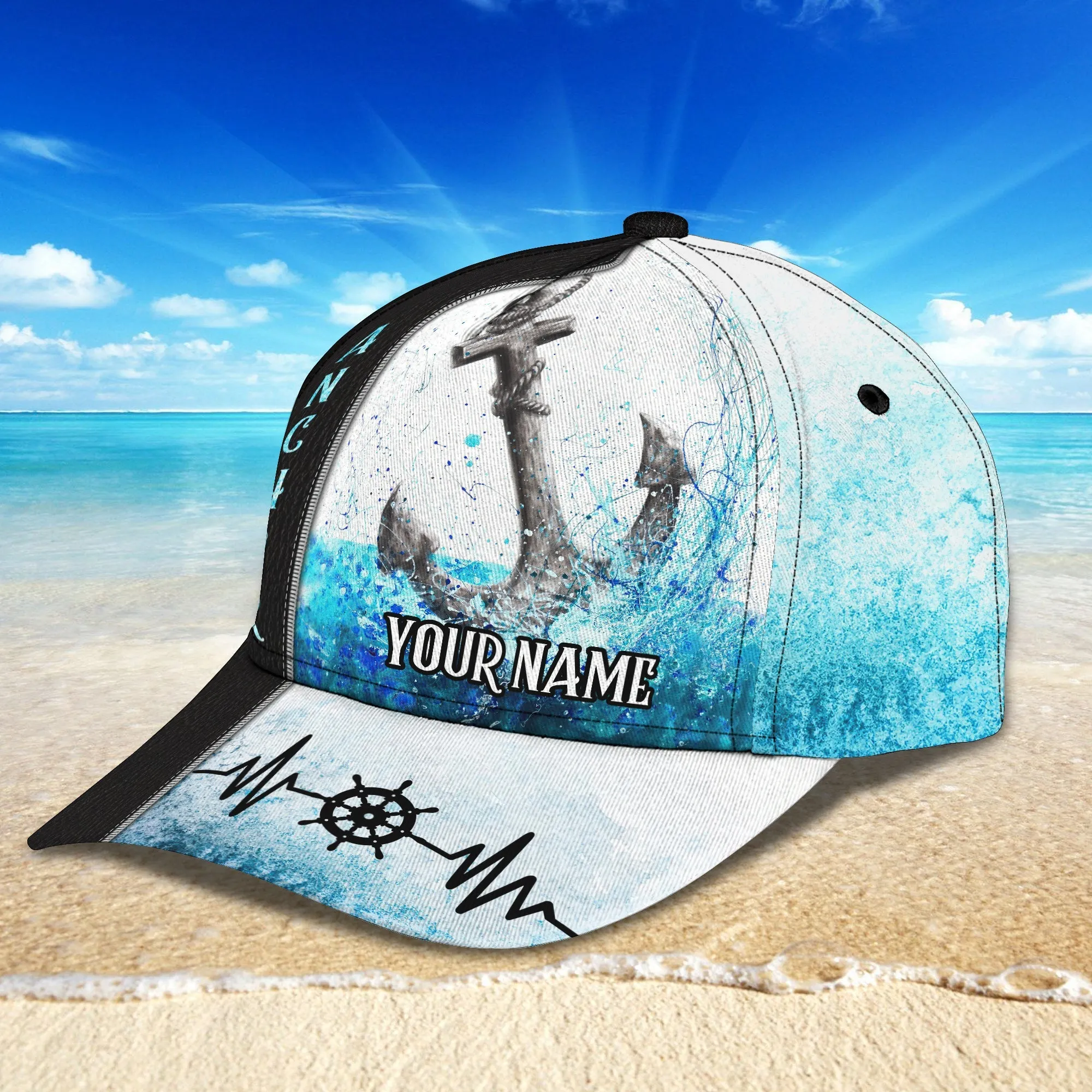 3D Classic Cap Anchor Personalized Name Cap Namashops