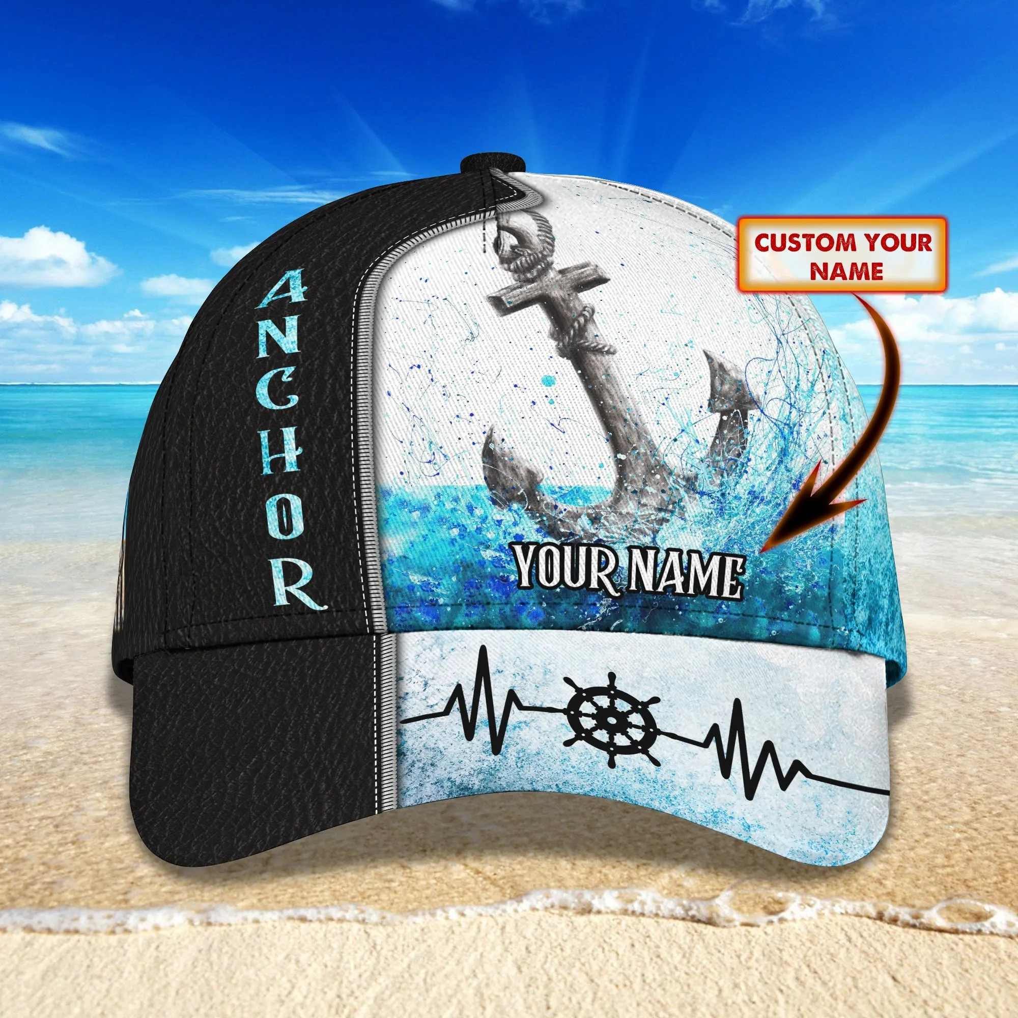 3D Classic Cap Anchor Personalized Name Cap Namashops