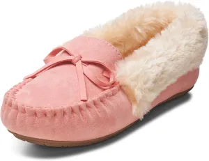 Alpine Swiss Leah Womens Moccasin Slippers | Faux Fur Lined Slip-On House Shoes | Cozy, Stylish & Durable Indoor Comfort