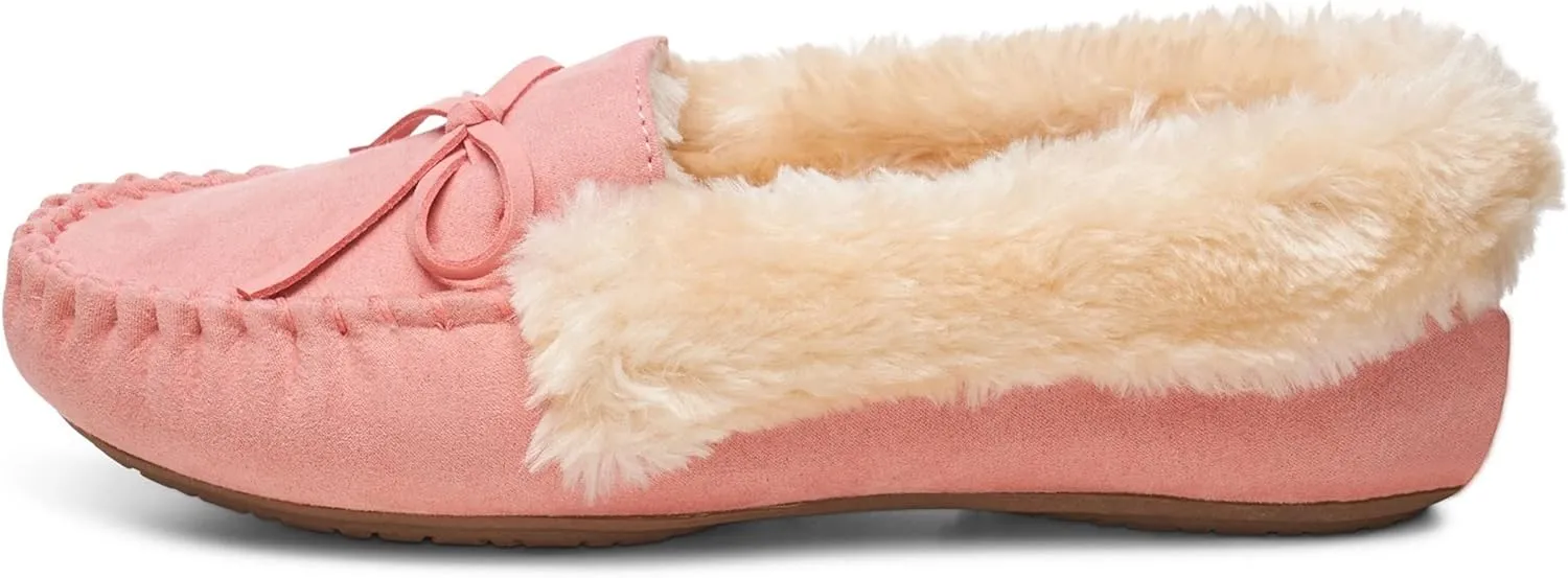 Alpine Swiss Leah Womens Moccasin Slippers | Faux Fur Lined Slip-On House Shoes | Cozy, Stylish & Durable Indoor Comfort