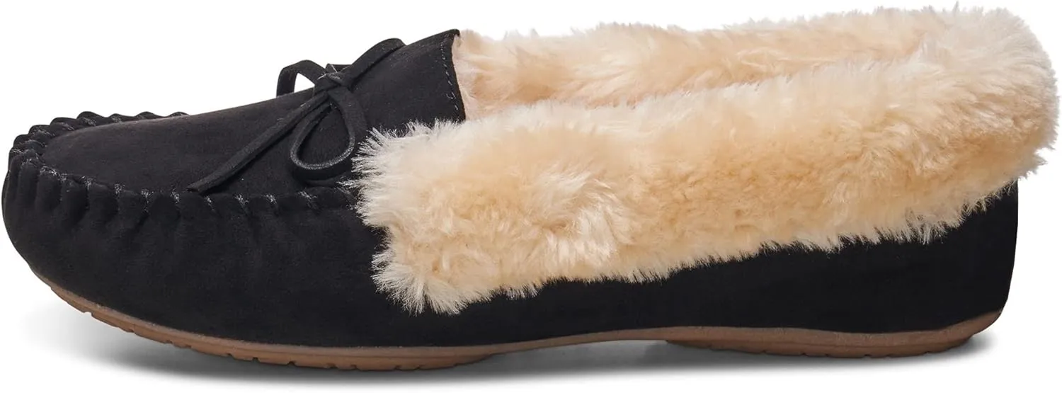 Alpine Swiss Leah Womens Moccasin Slippers | Faux Fur Lined Slip-On House Shoes | Cozy, Stylish & Durable Indoor Comfort