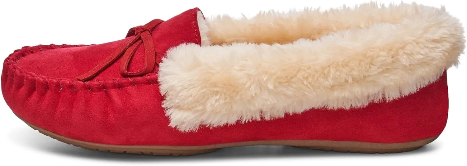 Alpine Swiss Leah Womens Moccasin Slippers | Faux Fur Lined Slip-On House Shoes | Cozy, Stylish & Durable Indoor Comfort