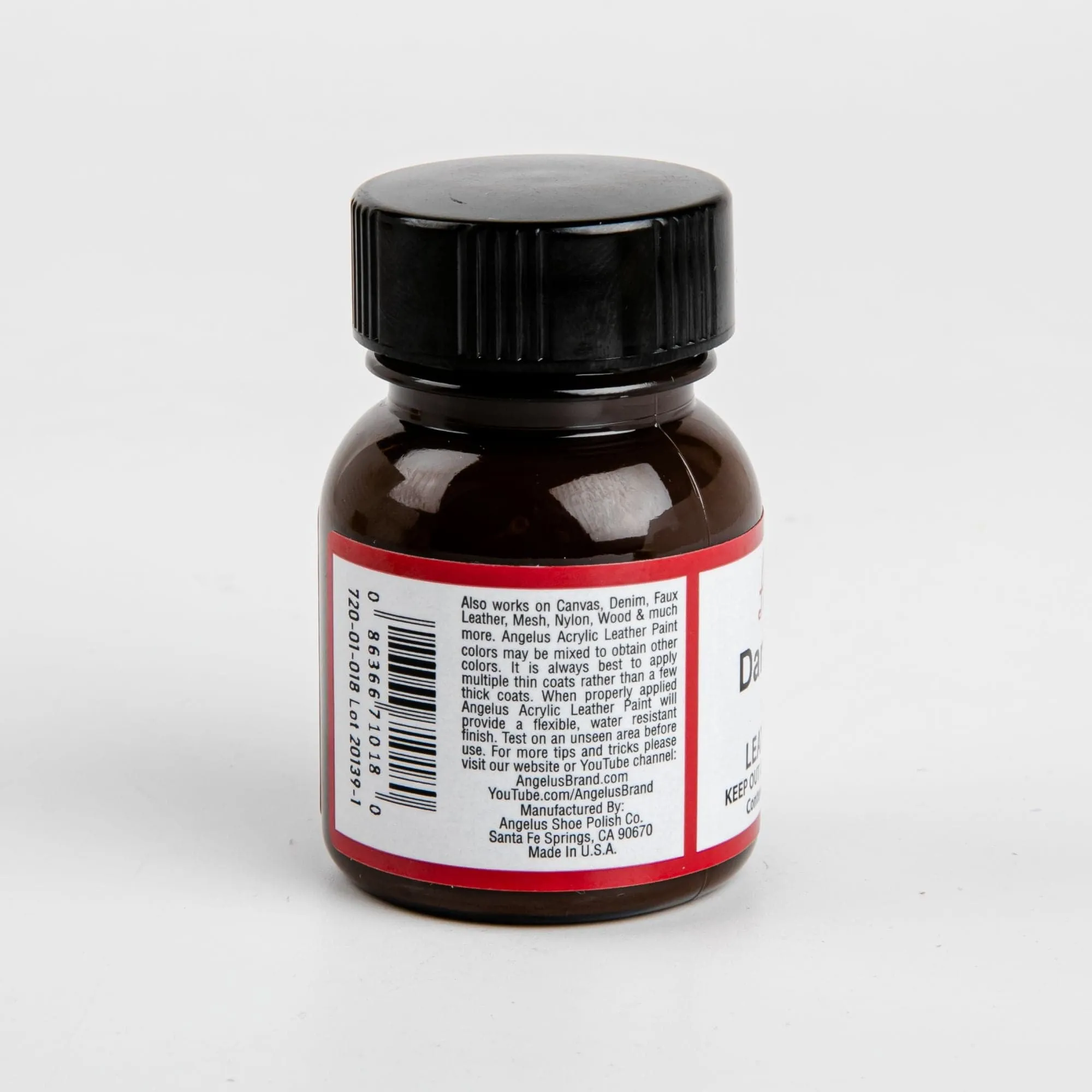 Angelus Acrylic Paint Dark Brown #018 29Ml Use On Leather, Vinyl Or Fabric