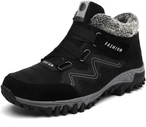 Asifn Men's Outdoor Snow Boots Winter Hiking Trekking Warm Climbing Shoes Booties Mid Top Fur&Plush Fashion Lace-Up