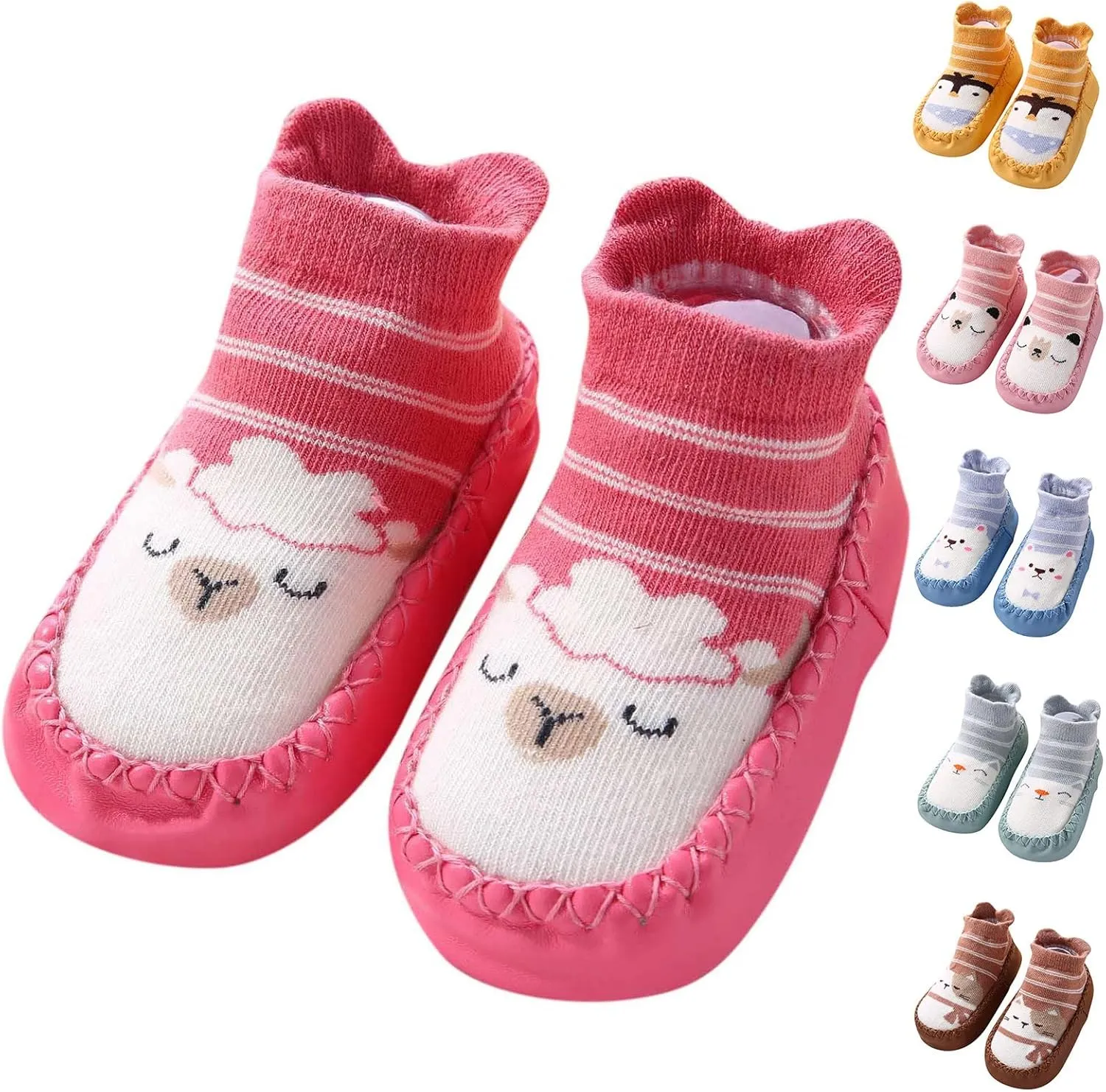 Autumn and Winter Cute Children Toddler Shoes Flat Bottom Non Slip Floor Sports Shoes Socks Shoes Warm Boys School Shoes (Blue, 18-24 Months)