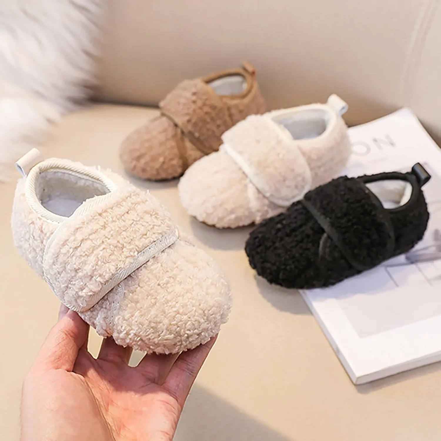 Baby Booties Girls Boys Infant Slippers First ?alkers Shoes Solid Warm Non Slip Socks Shoes Newborn Crib Shoes