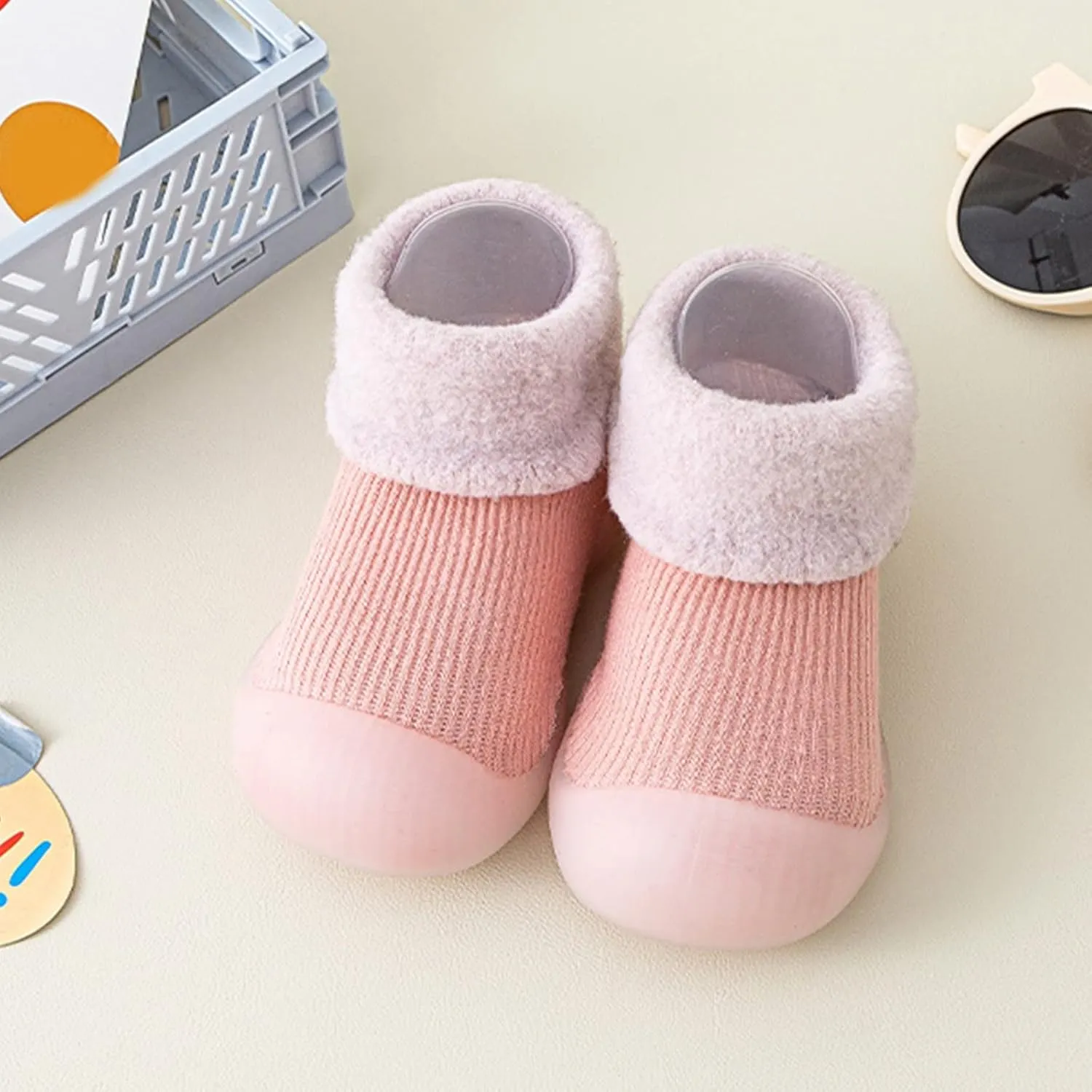 Baby Shoes Infant Baby Girls Boys Booties Warm Baby Socks Shoes Newborn Crib Shoes Baby Footwear House Shoes B