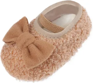 Baby Shoes Warm Shoes for Baby Girls and Boys Soft Comfortable Shoes Infant Toddler Bowknot Warming Shoes House Shoes