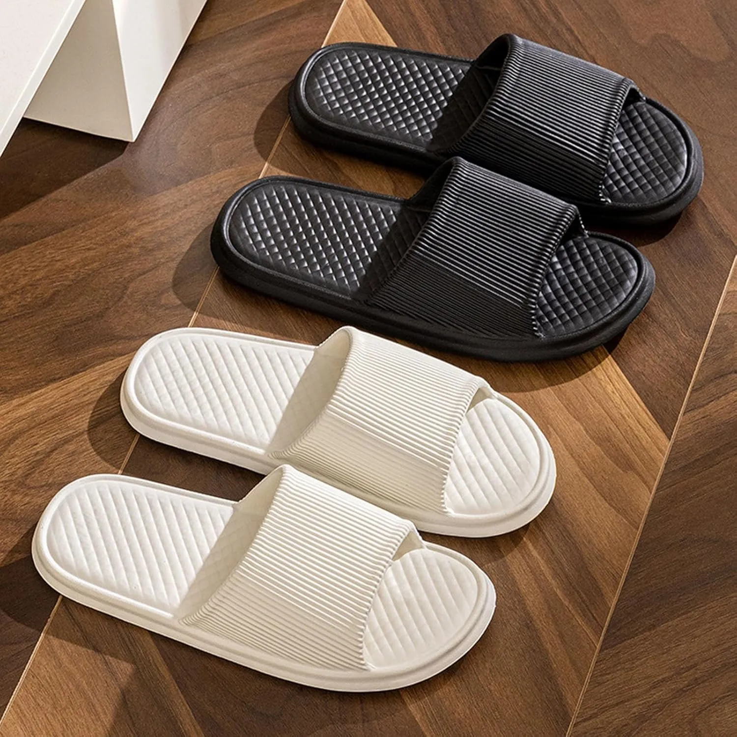Bath Slippers Shower Shoes for Living Room Pool Beach Spa Public Showers Pillow Slippers for Women and Men
