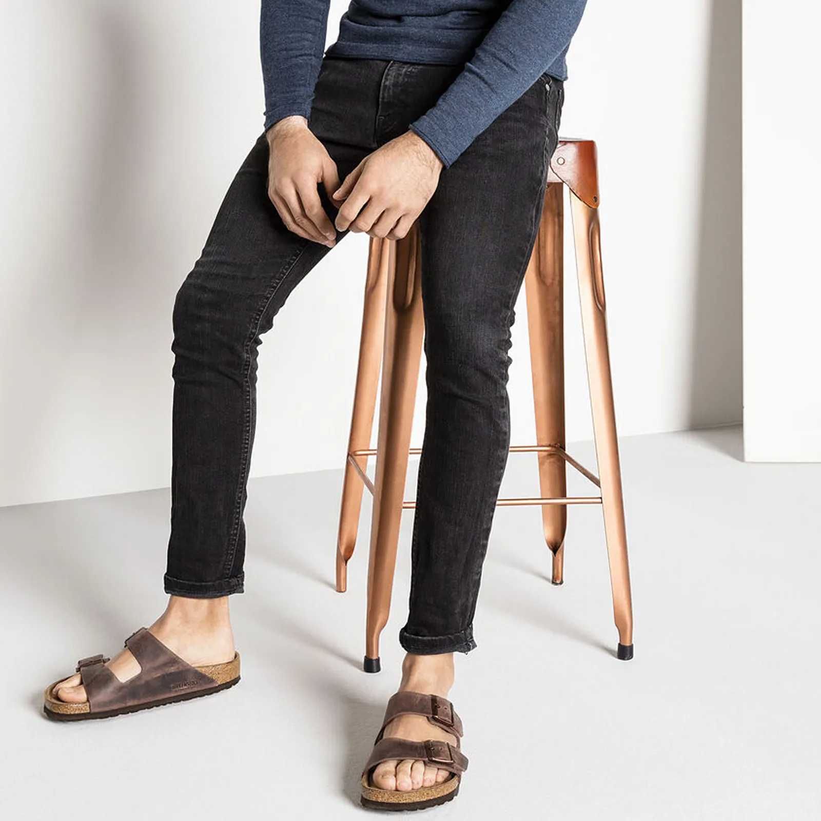 Birkenstock Arizona Soft Footbed Slide Sandal (Unisex) - Habana Oiled Leather