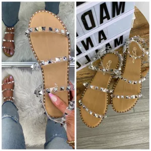 Bold Ambitions Strap Studded Sandals - FINAL SALE