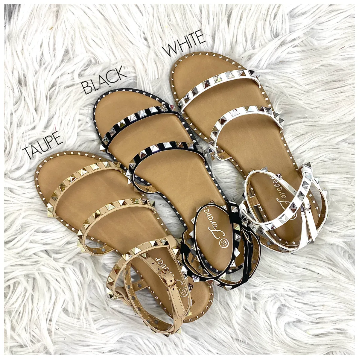Bold Ambitions Strap Studded Sandals - FINAL SALE