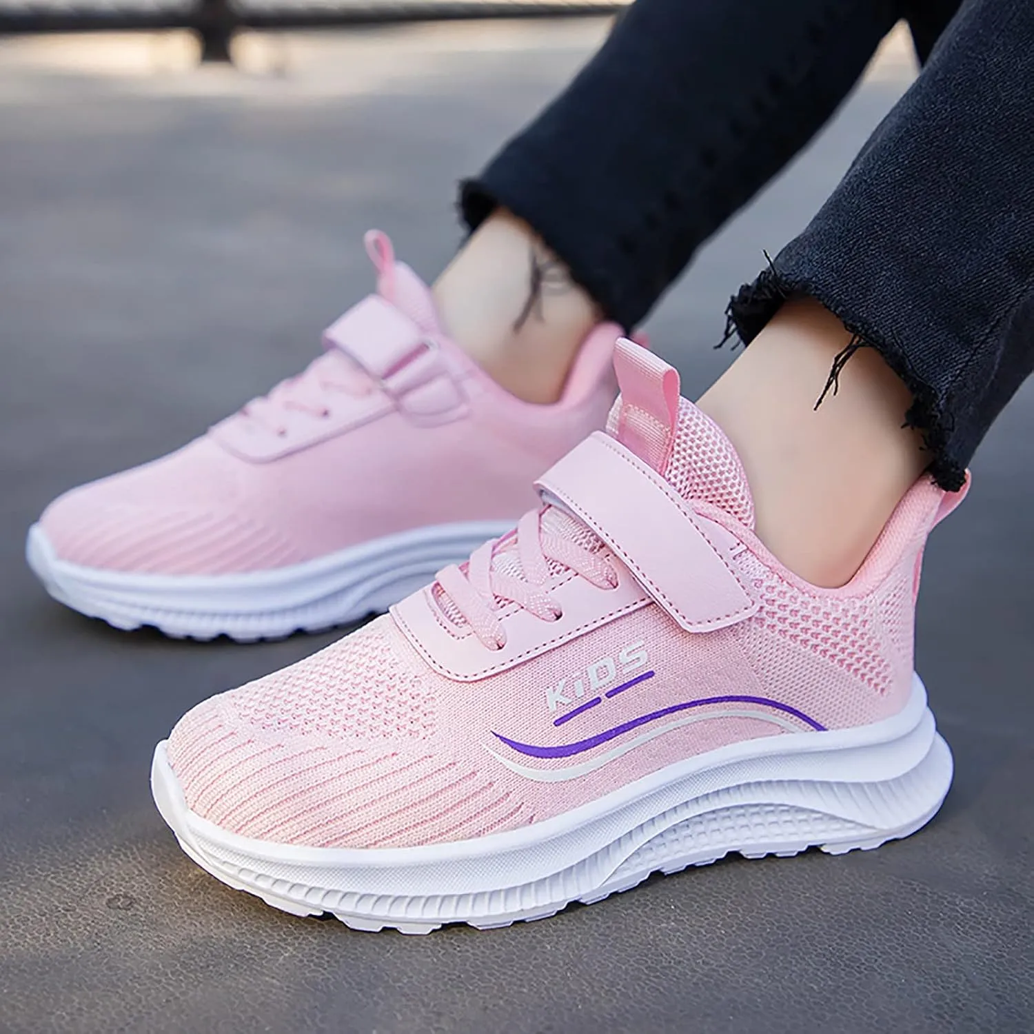 Boys Girls Mesh Sneakers Kids Unisex Lightweight Breathable Athletic Running Tennis Fitness Shoes for Toddler/Big Kids
