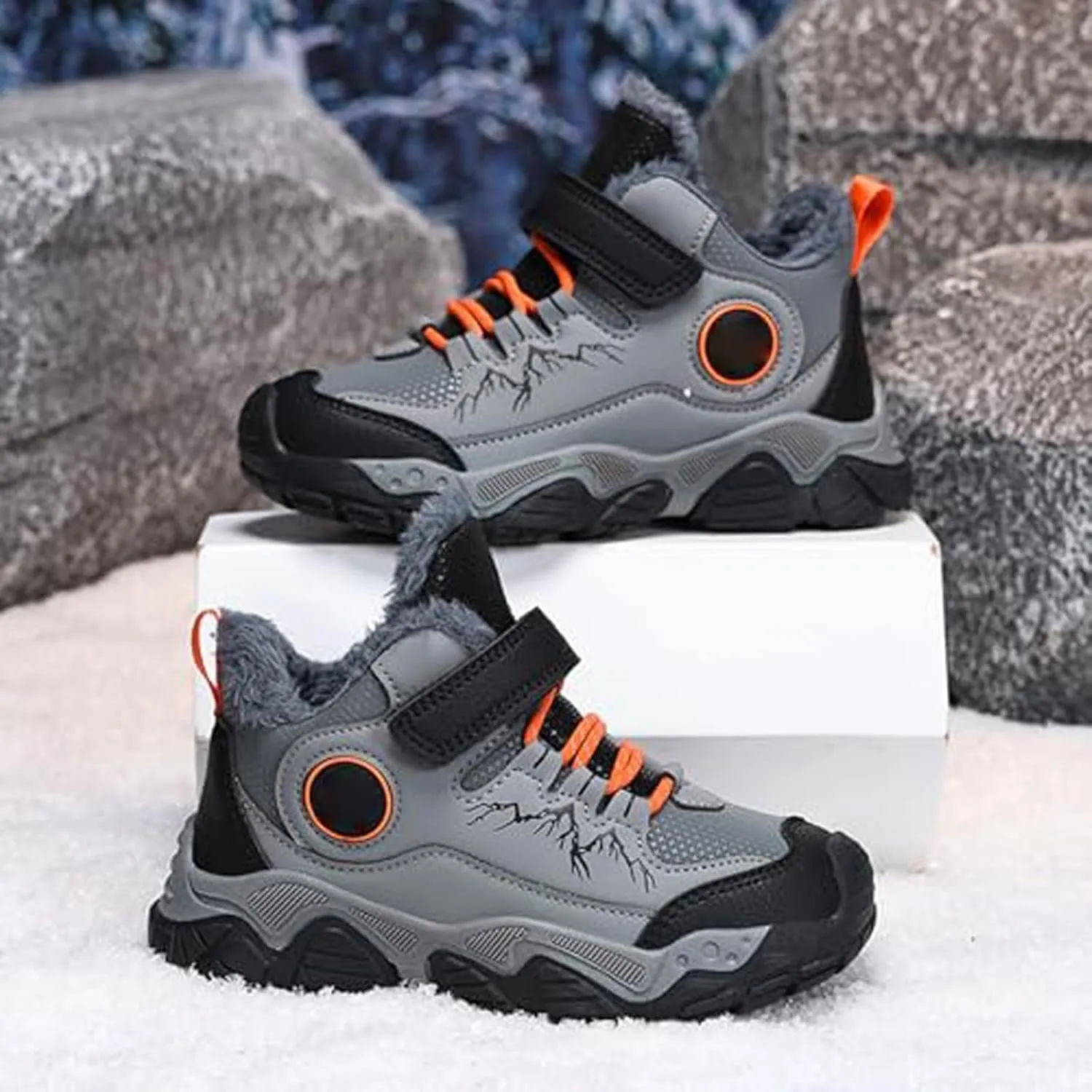 Children's Winter Shoes Outdoor Winter Warm Lined Non Slip Lightweight Winter Boots Running Shoes Toddler Shoes Girl