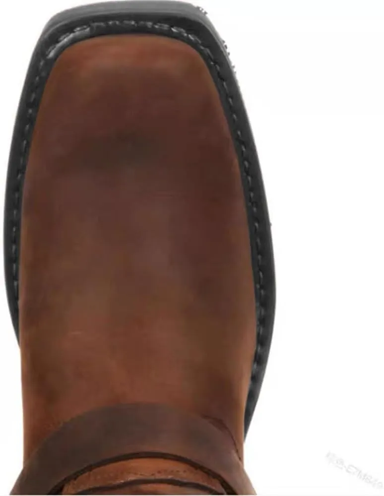 CHUUMEE Men's Classic Western Cowboy Square Toe Embroidered Cowboy Boots??Men's Square Toe Side Zip Ankle Boots