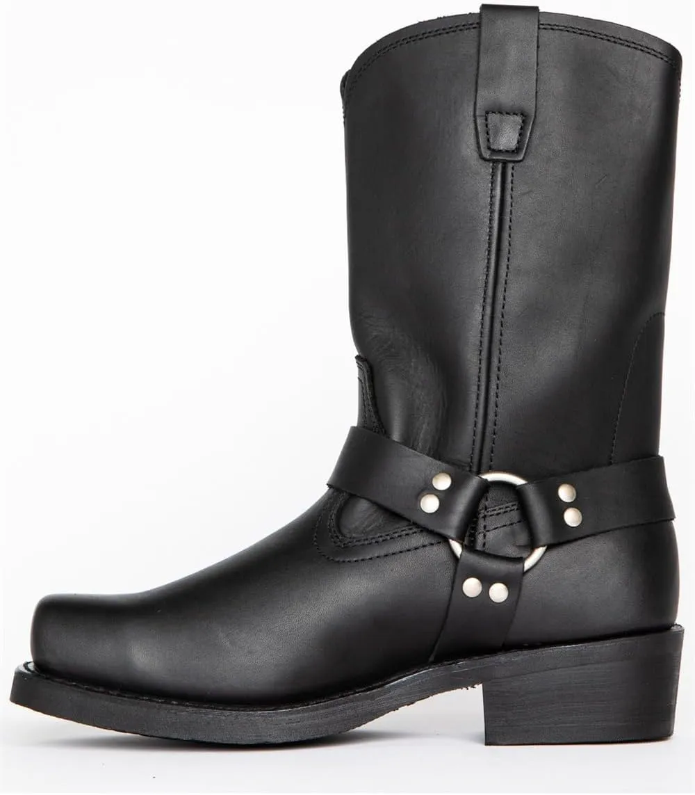 CHUUMEE Men's Classic Western Cowboy Square Toe Embroidered Cowboy Boots??Men's Square Toe Side Zip Ankle Boots