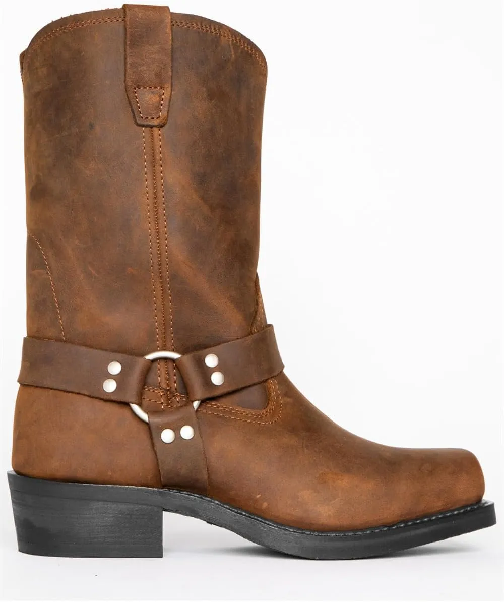 CHUUMEE Men's Classic Western Cowboy Square Toe Embroidered Cowboy Boots??Men's Square Toe Side Zip Ankle Boots
