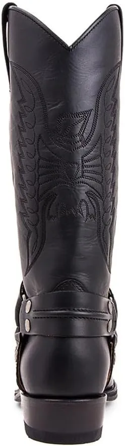 CHUUMEE Men's Classic Western Cowboy Square Toe Embroidered Cowboy Boots??Men's Square Toe Side Zip Ankle Boots