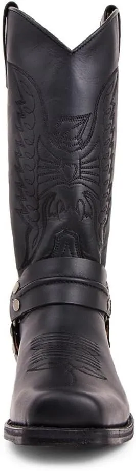 CHUUMEE Men's Classic Western Cowboy Square Toe Embroidered Cowboy Boots??Men's Square Toe Side Zip Ankle Boots