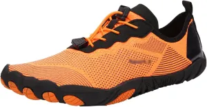 Couple Minimalist Barefoot Shoes, Unisex Water Shoes, Men Women Water Sports Shoes, Beach Sandals, for Gym Swim Snorkeling Surfing Running (Color : Orange, Size : 8)