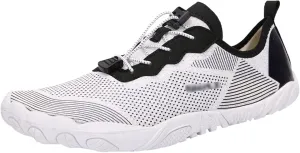 Couple Minimalist Barefoot Shoes, Unisex Water Shoes, Men Women Water Sports Shoes, Beach Sandals, for Gym Swim Snorkeling Surfing Running (Color : White, Size : 7.5)