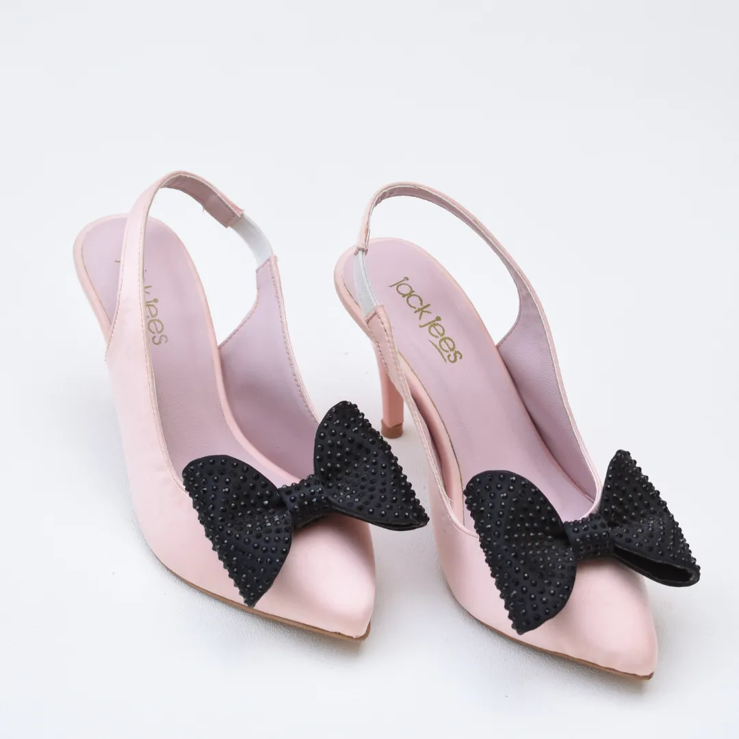 Crystal Bow Heels Pink