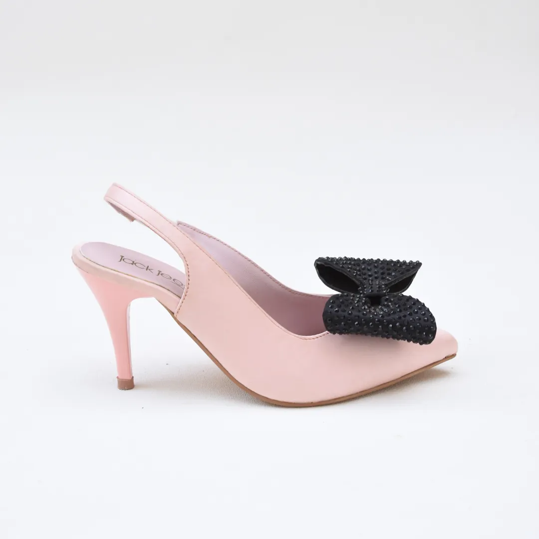 Crystal Bow Heels Pink