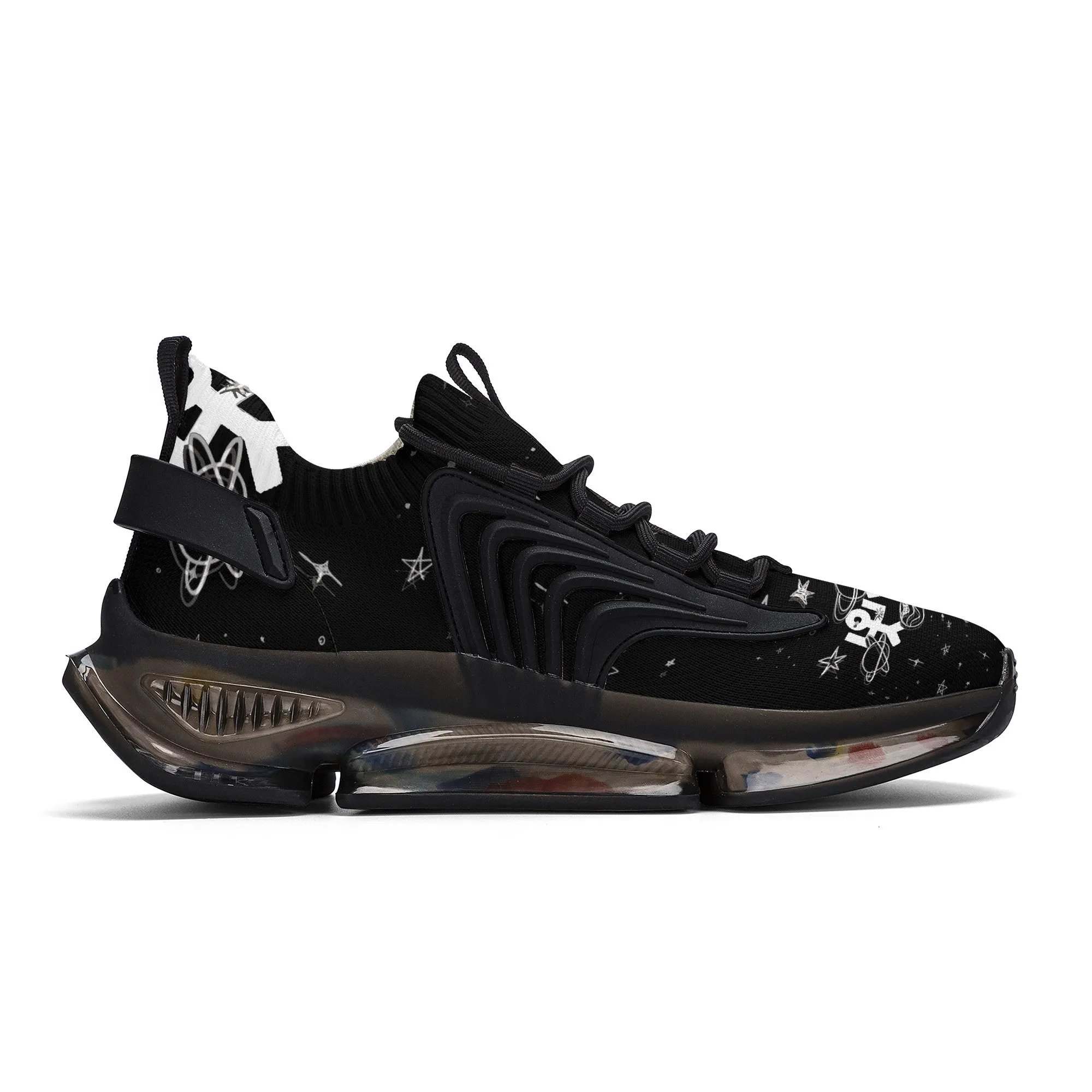 Custom Hebrew Israelite Creation Reaction Athletic Sneakers - Black