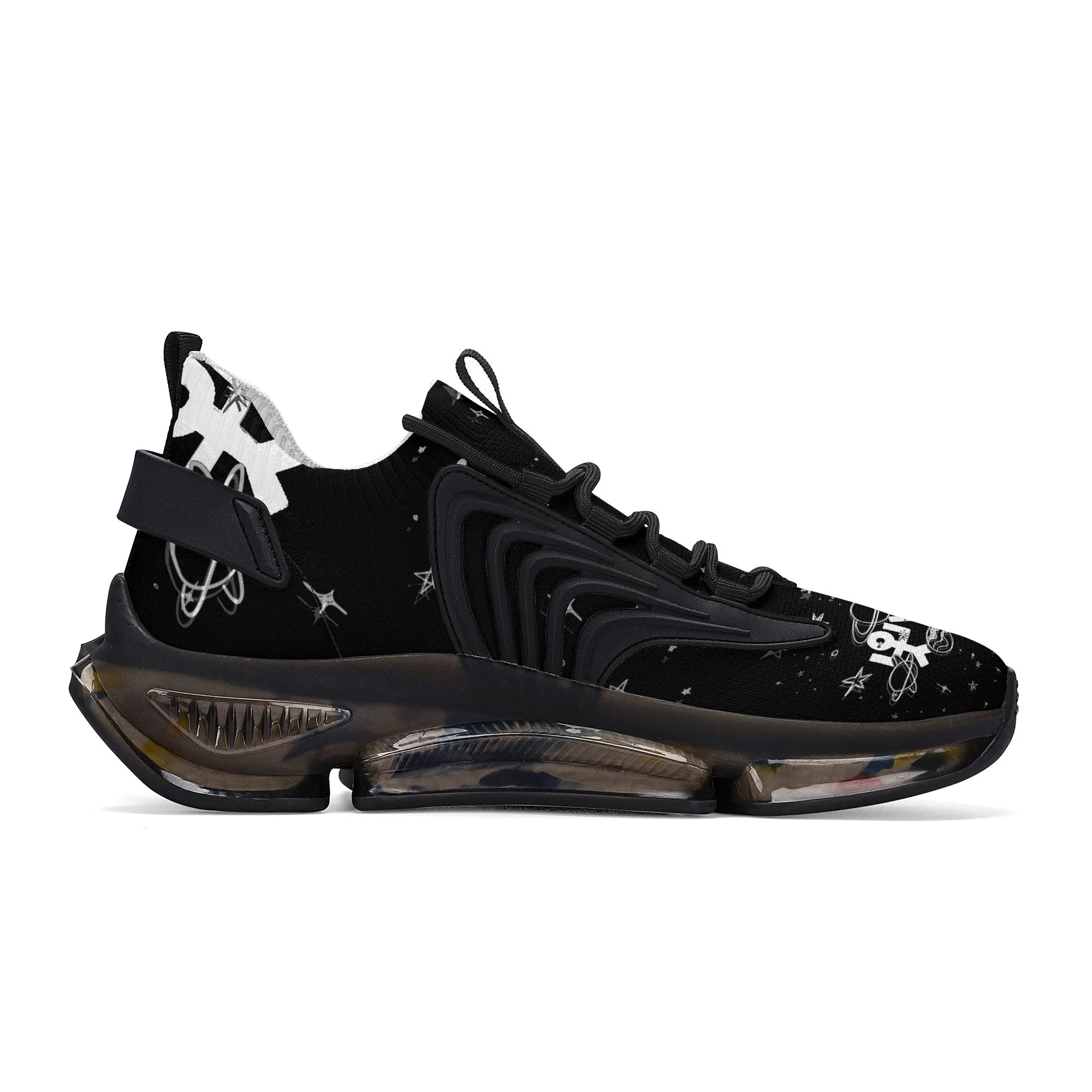 Custom Hebrew Israelite Creation Reaction Athletic Sneakers - Black