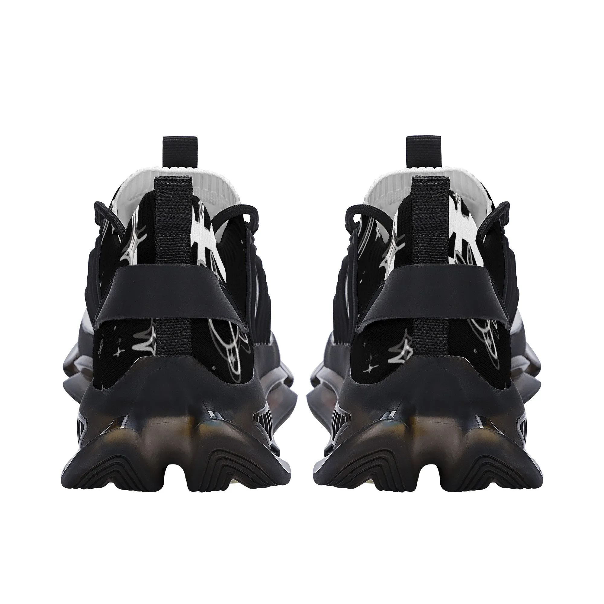 Custom Hebrew Israelite Creation Reaction Athletic Sneakers - Black