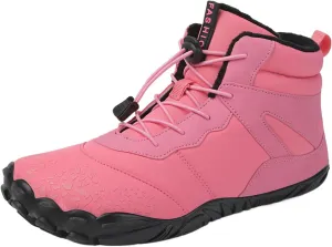 DIYCAM Women Warm Snow Boots, Soft Sole Fur Lined Waterproof Anti Klip Winter Ankle Hiking Climping Walking Booties Anti-Slip Fur Lined Ankle Booties
