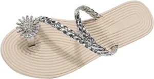 Eduavar Shoes for Women Sandals Dressy, Sandals Women Comfortable Non-Slip Sandals Ring Toe Flip Sandals Slip On Sandals