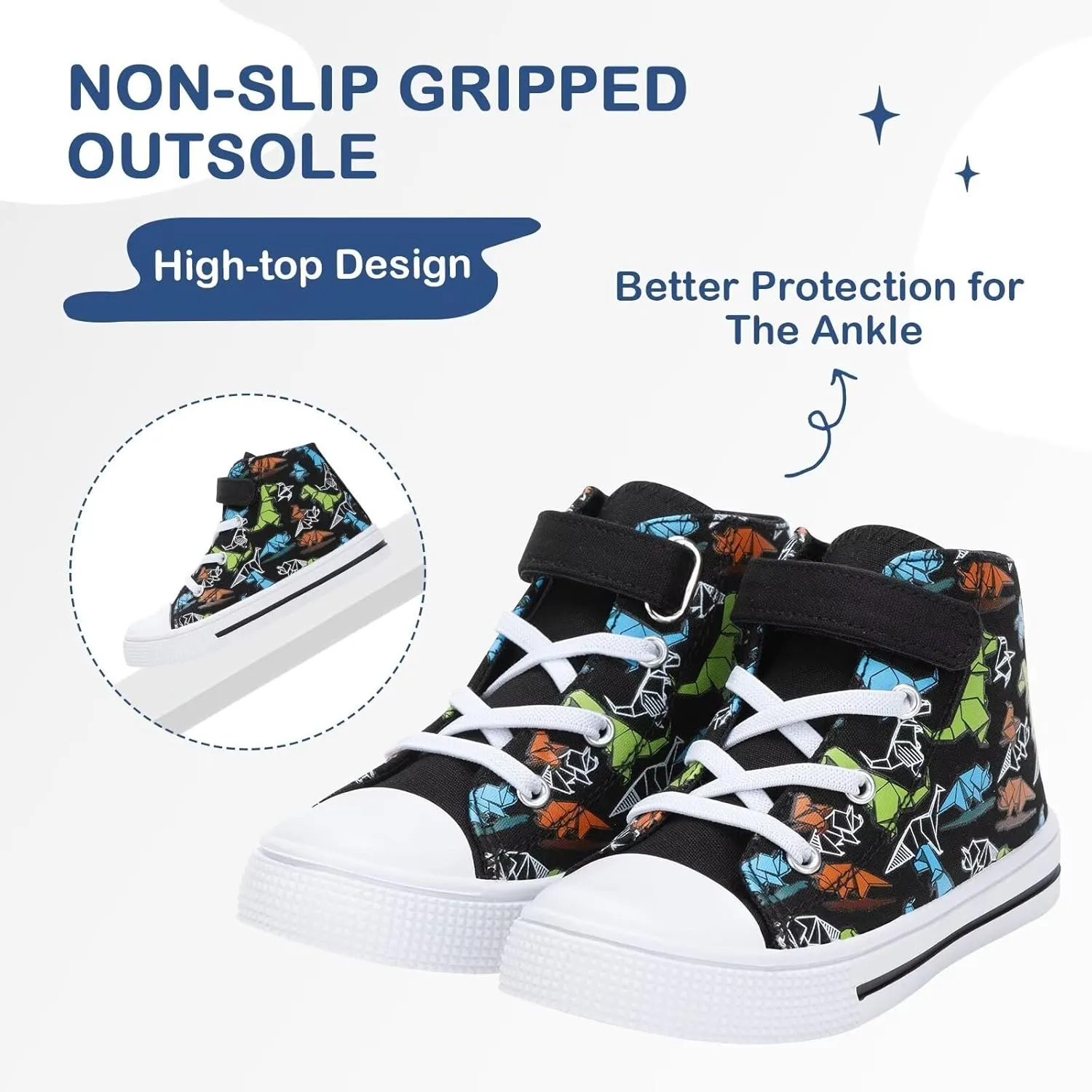 EUXTERPA Kids High Top Shoes Toddler Canvas Sneakers Boys Girls Casual Walking Sports Shoe