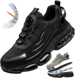 Evontura Steel Toe Shoes,Steel Toe Shoes Power Trainers,Evontura Steel Toe Boots,Men's Steel Toe Safety Work Shoes(Black,12)