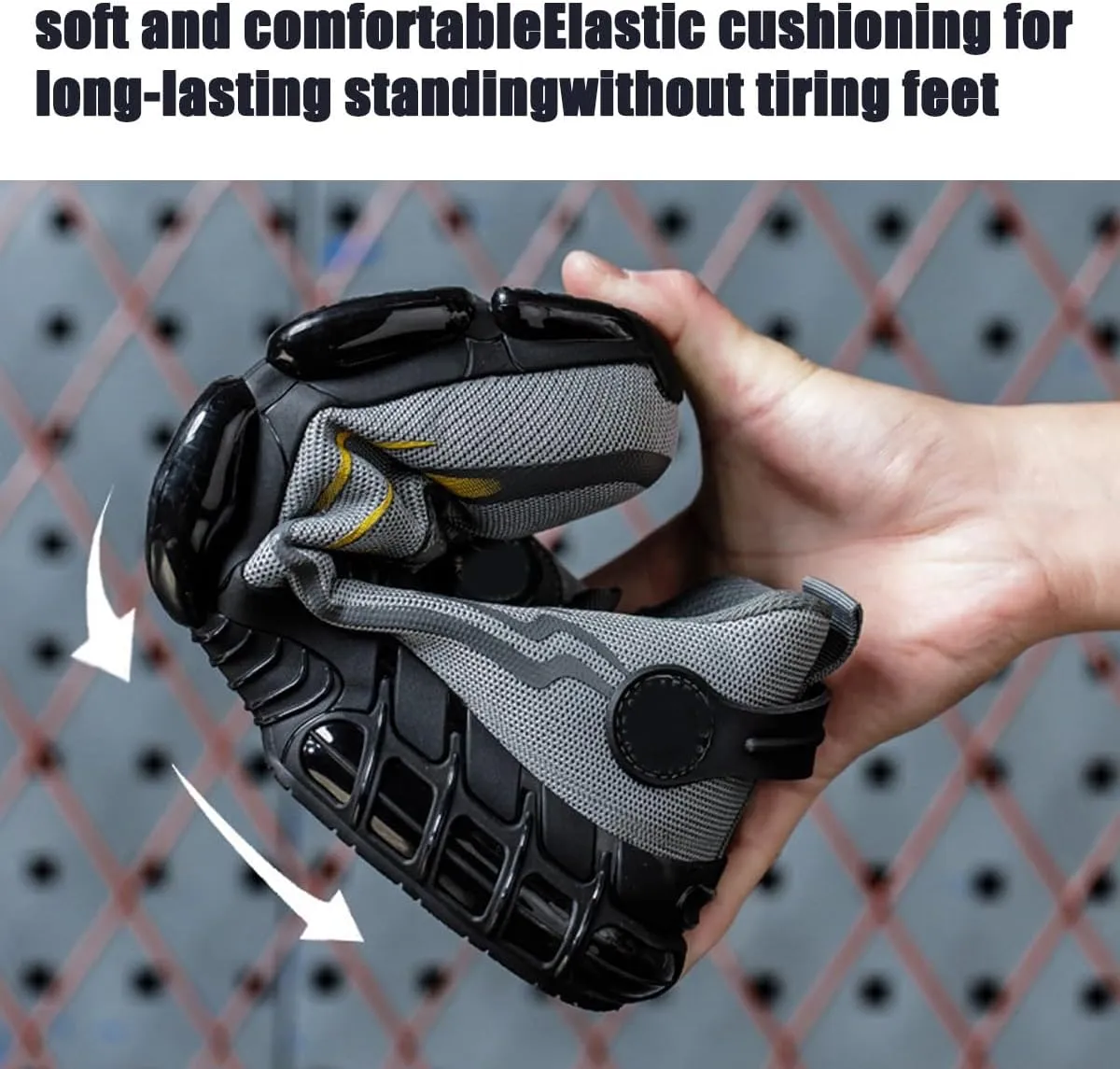 Evontura Steel Toe Shoes,Steel Toe Shoes Power Trainers,Evontura Steel Toe Boots,Men's Steel Toe Safety Work Shoes(Black,12)