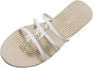 Flat Sandals for Women Dressy Comfortable Slip On Sandals Beach Sandals Non Slip Summer Flip Flops with Arch Support