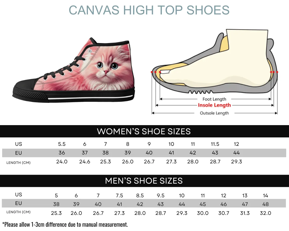 Fluffy Pink Cat High Tops