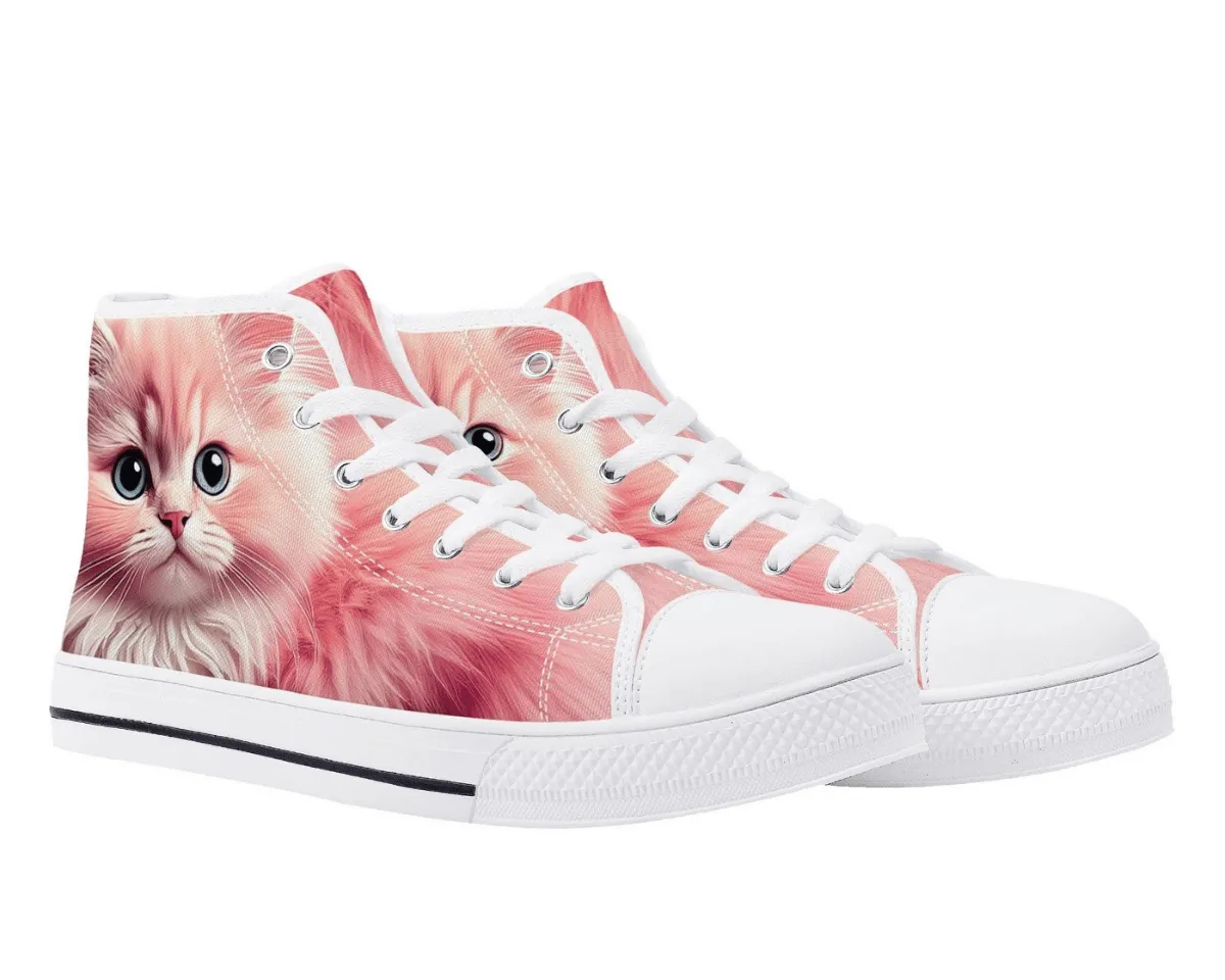 Fluffy Pink Cat High Tops