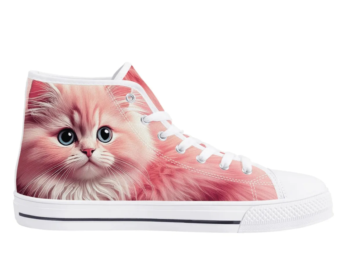 Fluffy Pink Cat High Tops