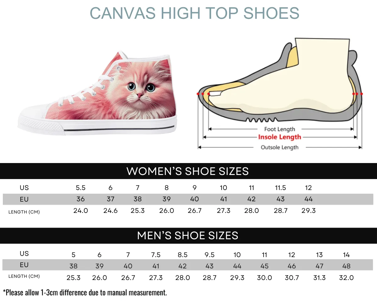 Fluffy Pink Cat High Tops