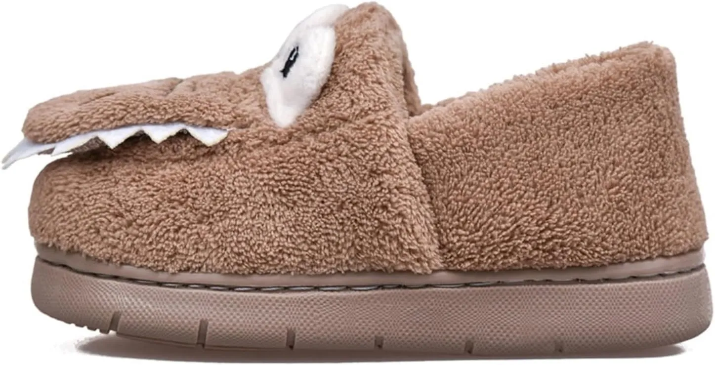 Fuzzy ??artoon Animal Slipper For Kids Baby Girls Boys Warm Flat Shoes Winter Memory Foam Indoor Bedroom House Shoes
