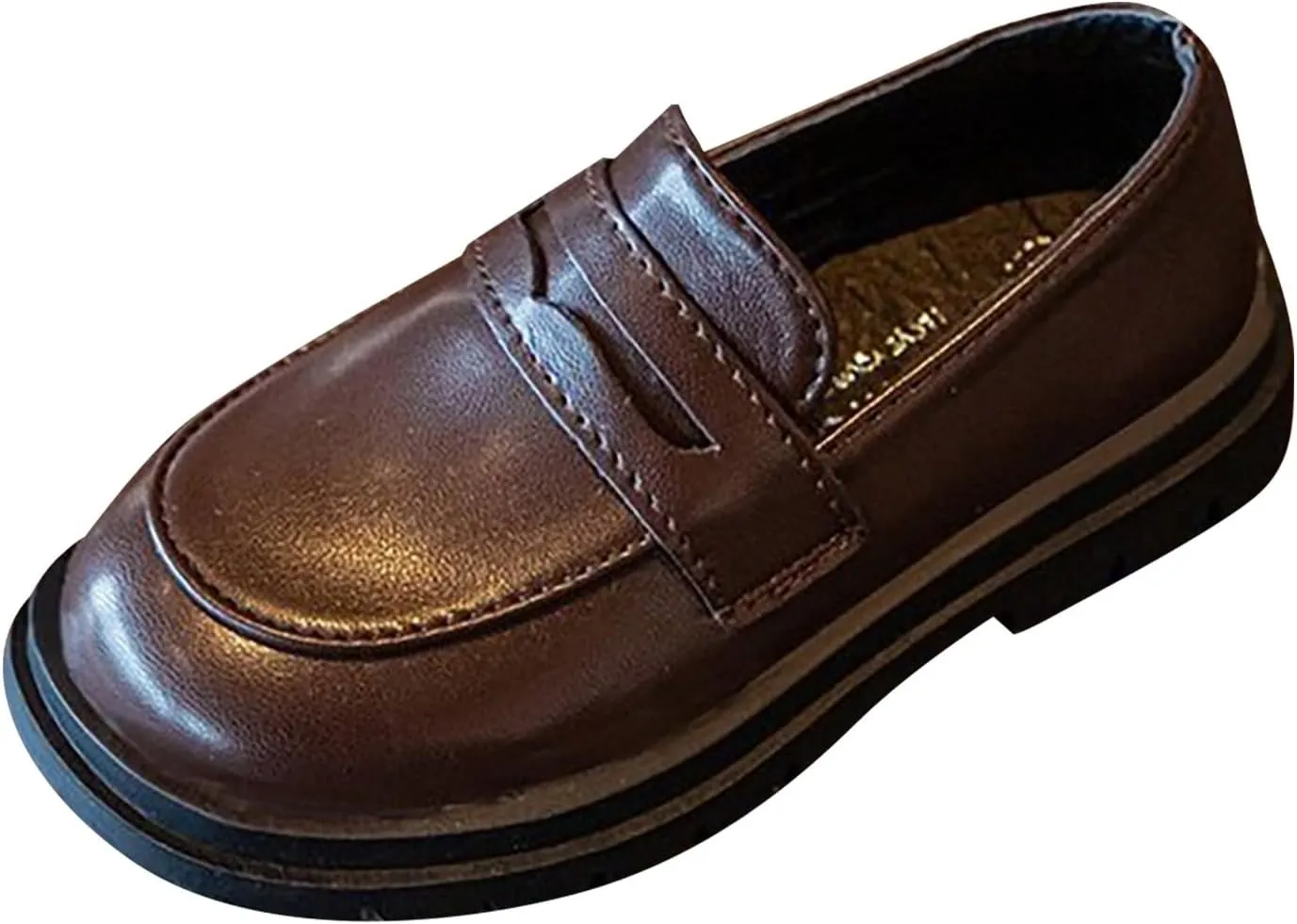 Generic Girls Platform Loafers Solid Color Slip on Leather Shoes School Un??form Dress Shoes Non Slip Comfortable Shoes