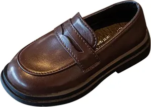 Generic Girls Platform Loafers Solid Color Slip on Leather Shoes School Un??form Dress Shoes Non Slip Comfortable Shoes