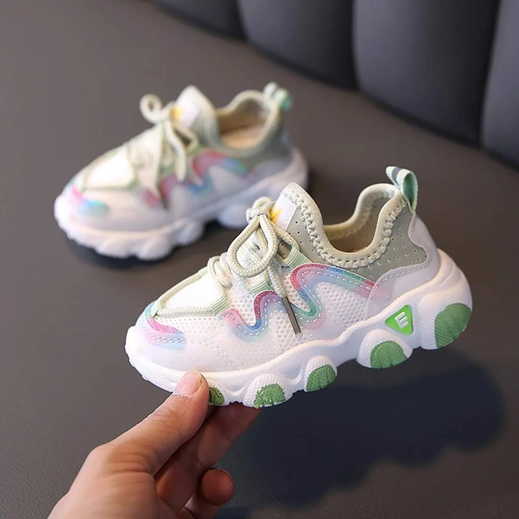 Girls Boys Shoes Kids Sneakers Lace-up Tennis Running Shoes Casual Lightweight Breathable Classic Boys Shoes Size 11