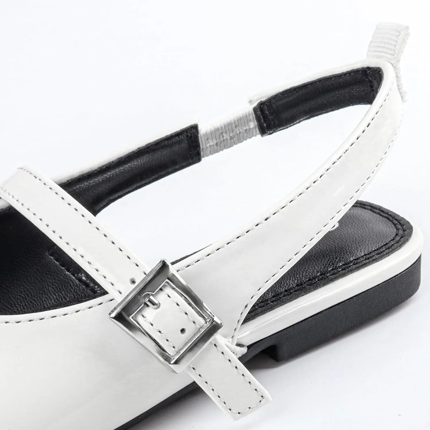 Girls Dress Shoes Square Toe Slingback Flats Adjustable Buckle Strap Mary Jane Shoes for Girls for Wedding,Party,Birthday