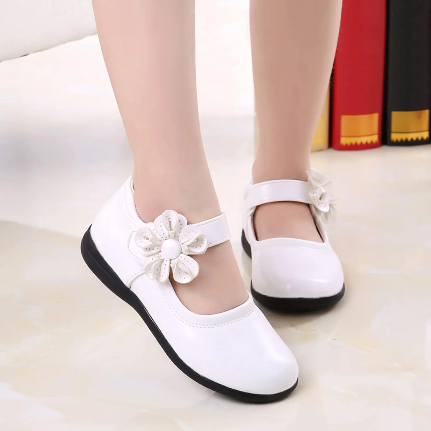 Girls Dress Shoes,Children Baby Girls Leather Flower Princess Shoes Soft Dance Shoes Kids Shoes 3-12 Years