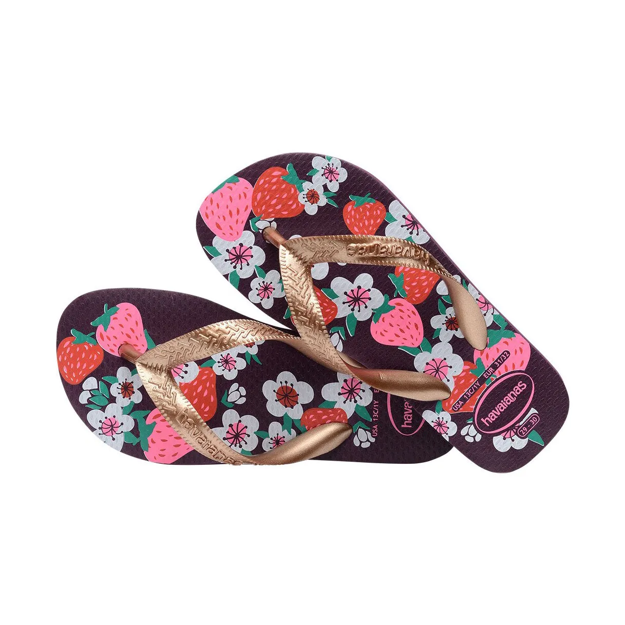 Havaianas - Kids Flores - Eggplant Rose Gold